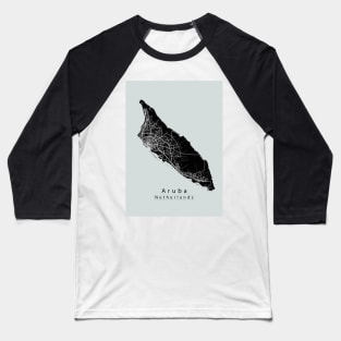 Aruba Netherlands Island Map dark Baseball T-Shirt